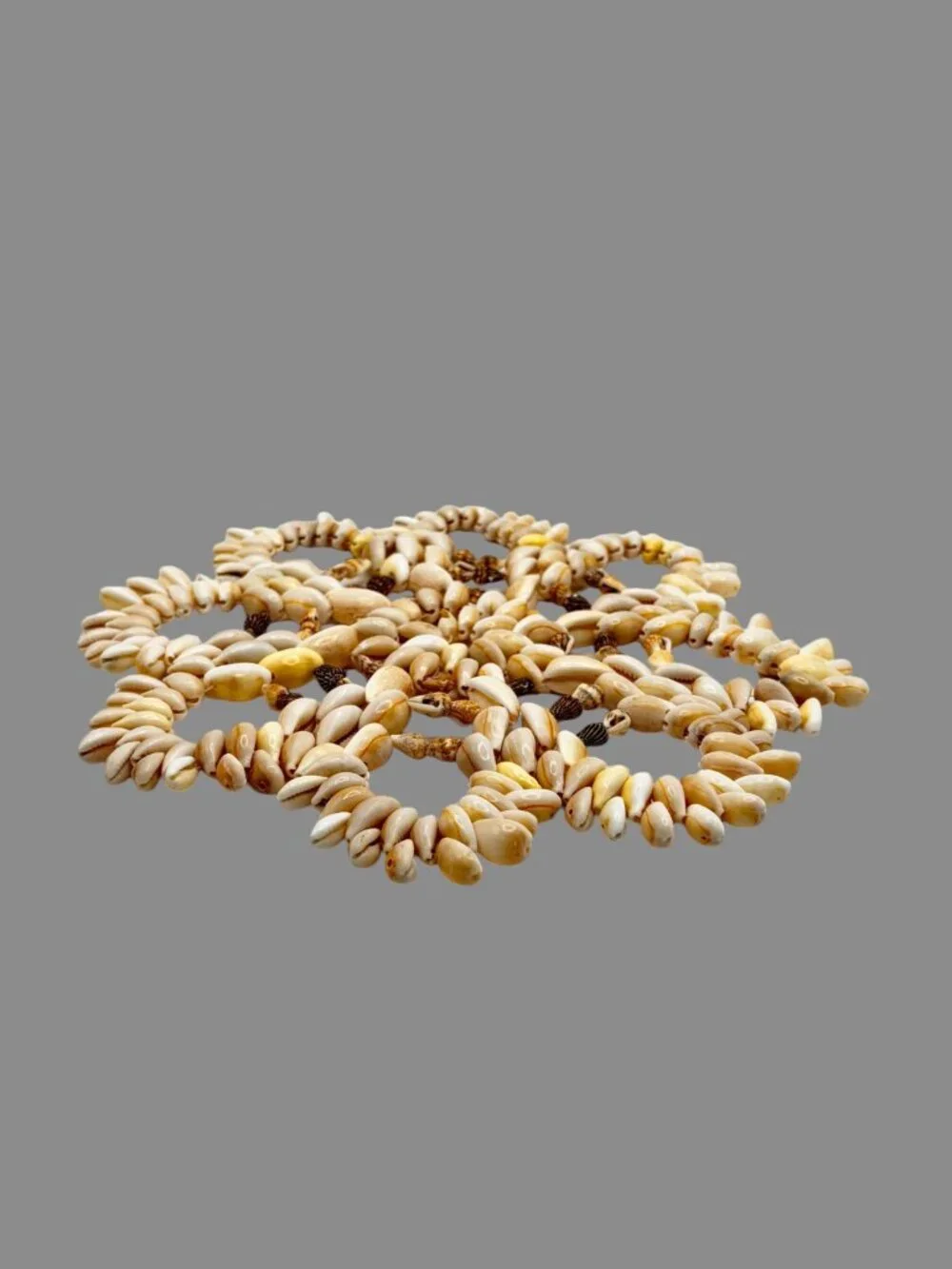 Vintage Cowrie Shell Trivet Hot Pad Boho Coastal Decor 9